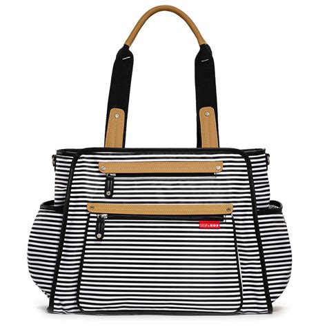 black and white diaper bag.